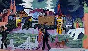 Ernst Ludwig Kirchner View of Basel and the Rhine painting